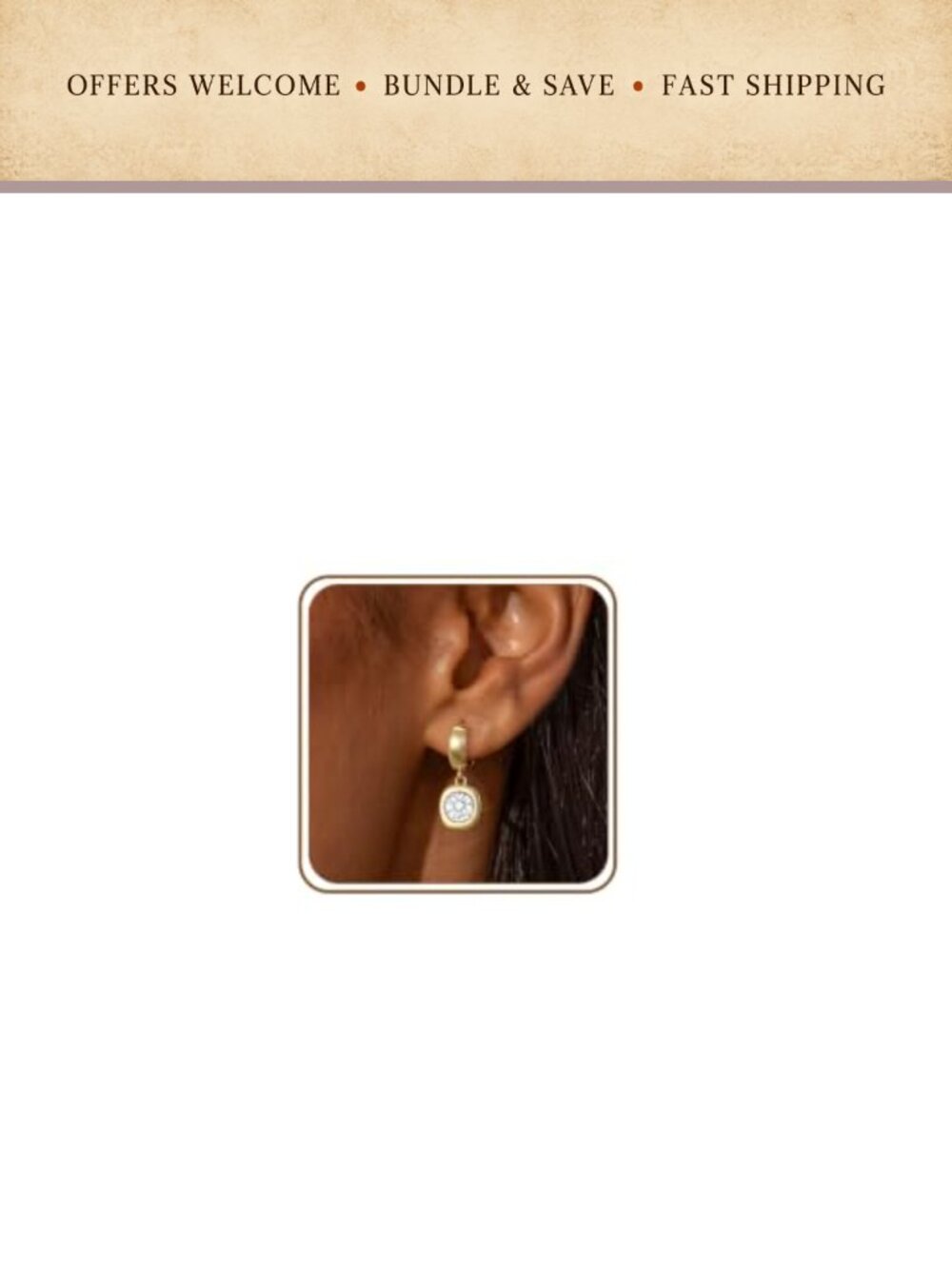 14K Gold Plated Chunky Dangle Hoop Drop Earrings Cubic Zirconia Women Jewelry